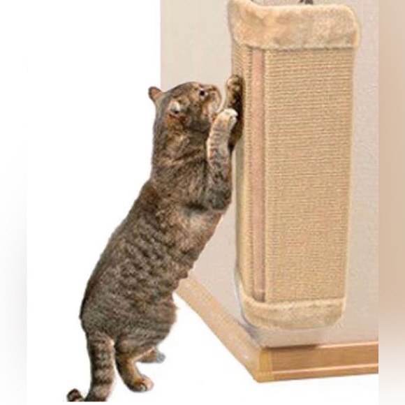 NEW Sisal Cat Kitty Scratcher Gray or Beige Wall or Corner Stretch - Picture 2 of 6